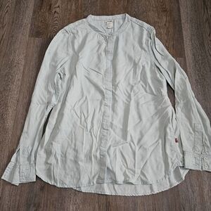 Levi's Women's Medium Button Down Long Sleeve Country Western Shirt Mint Green